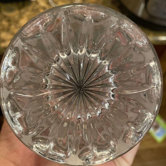 𝅺Beautiful Marquise Brilliant Cut Glass Vase Heavy Glass - Picture 5 of 5